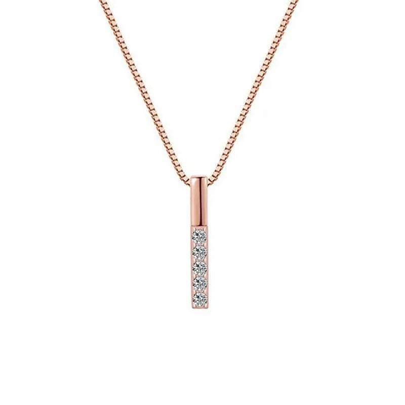 Exquisite Fashion 925 Sterling Silver Necklace Shiny Zircon Necklace Simple Geom