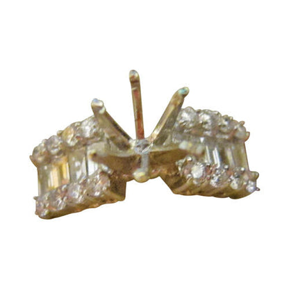 DIAMOND BAGUETTE ROUND BRILLIANT TOP SET SETTING FOR 3 MM DIAMOND DIAMOND RING