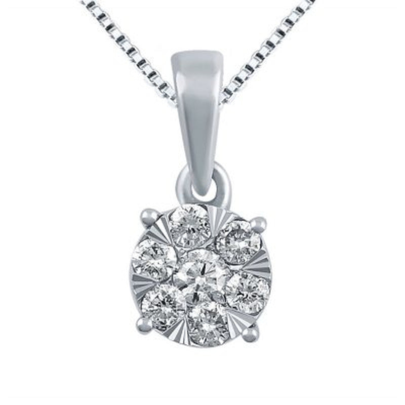 0.23 CT. T.W. Diamond Pendant in 14K White Gold