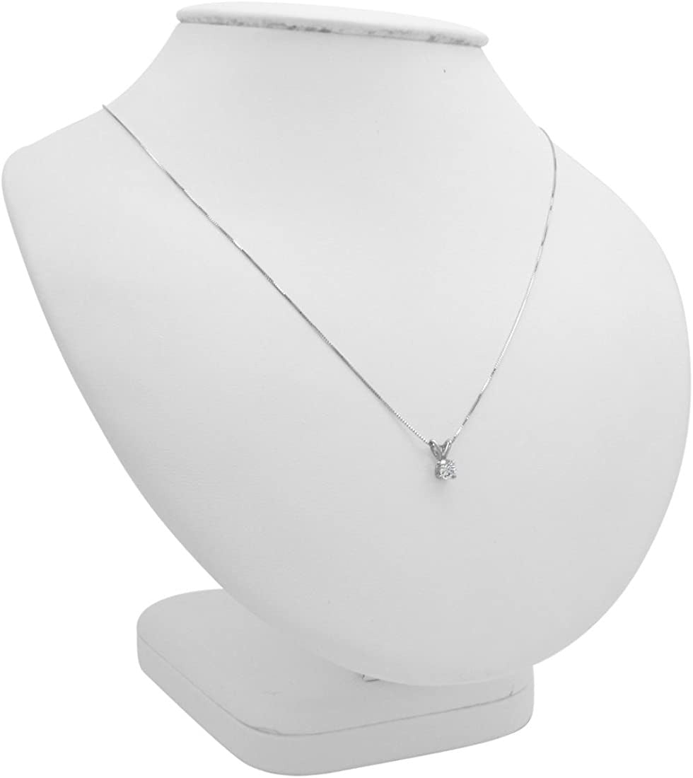 AGS Certified 1/3Ct REAL Diamond Solitaire Pendant Necklace for Women in 14K Whi