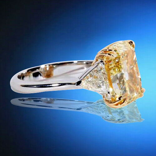 5 Carat Fancy Yellow Engagement Ring GIA Certified 5.02 CT