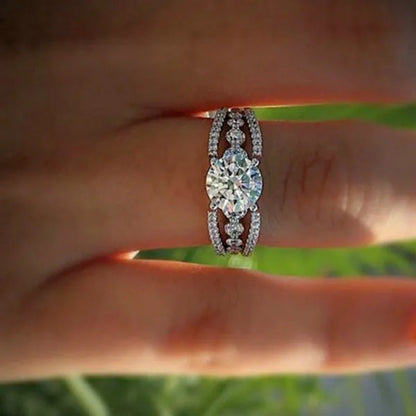 Exquisite Women'S Cut round Ring Fashion Bridal Party Engagement Wedding Ring Si