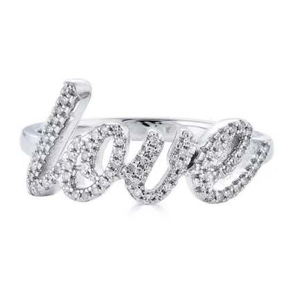 Sterling and 0.14 CT. T.W. Diamond "LOVE"