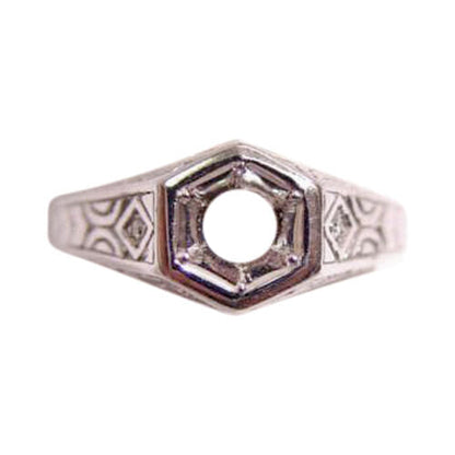 ANTIQUE STYLE SETTING PLATINUM DIAMOND .08 CT