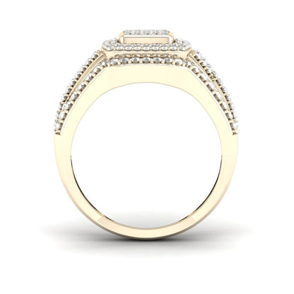 1/8Ct TDW Diamond 10K Yellow Gold Halo Engagement Ring
