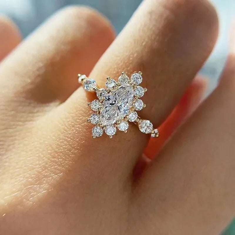 Luxury Princess Fashion Engagement Jewelry Engagement Rings for Women Bride Wedd