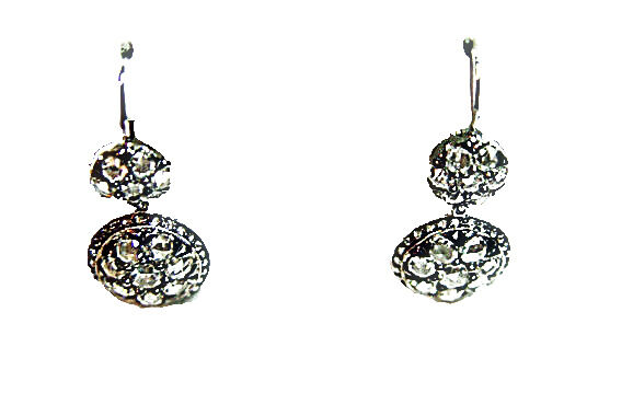 DIAMOND ROUND ROSE SHAPE EARRING