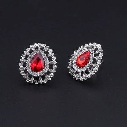 Vintage Turkish Women African Beads Jewelry Set Dubai Indian Crystal Ruby Weddin