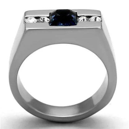 Men'S 1.68Ct Montana Princess Cut Simulated Diamond Stainless Steel Ring Size 8-