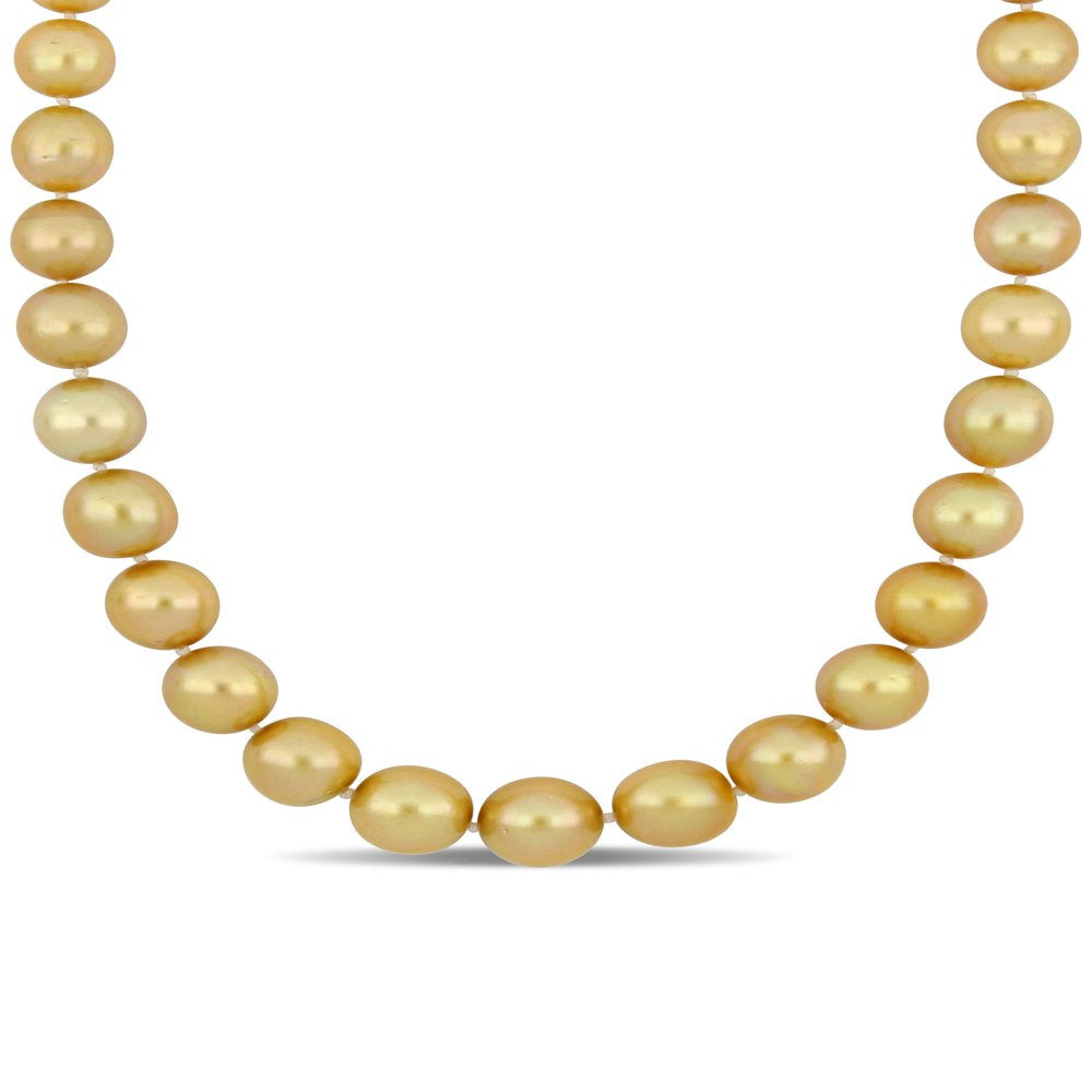 Tangelo 10-12.5Mm Champagne South Sea Cultured Pearl 14Kt Yellow Gold Strand Nec