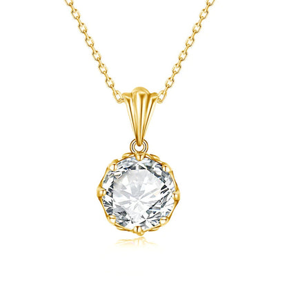 4 Carat Moissanite Necklace for Women D Color round Cut Pure 925 Silver Pass