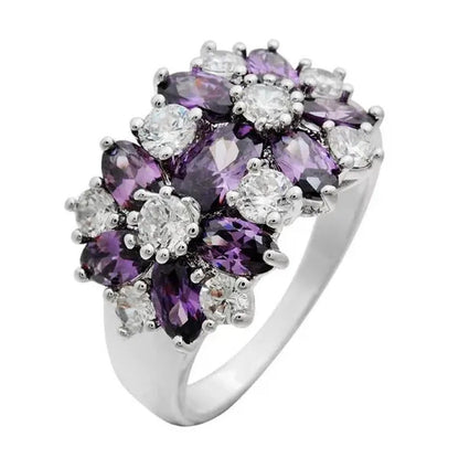 5-Color Natural 6.69CT White/Alexandrite/Sapphire/Ruby/Emerald Diamond 14K White