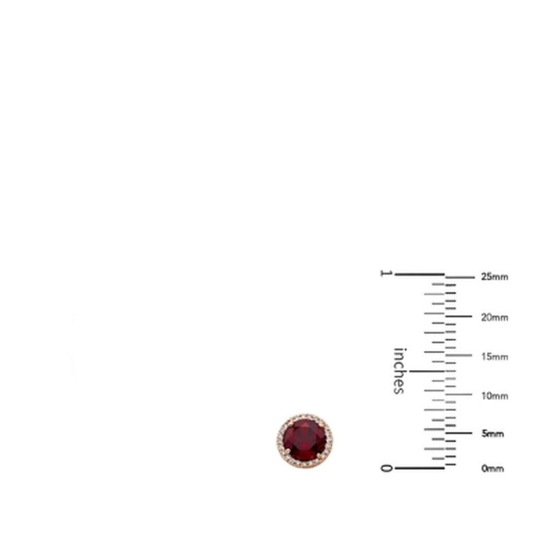2.0 CT. T.W. Garnet and 0.13 CT. T.W. Diamond Earrings in 14K Rose Gold