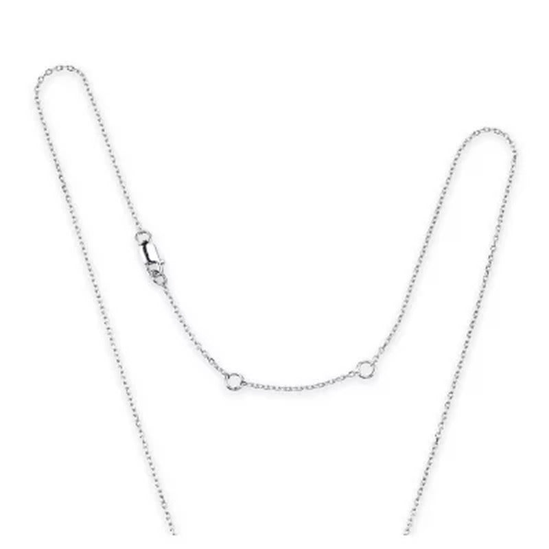 Emerald Cut Gemstone Pendant with Diamond Accent in Sterling Silver