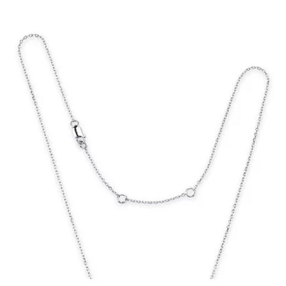 Emerald Cut Gemstone Pendant with Diamond Accent in Sterling Silver