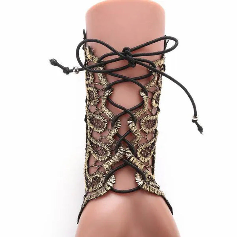Women Steampunk 1Pc Fingerless Gloves Hollow-Out Bracelet for Dress Accessories