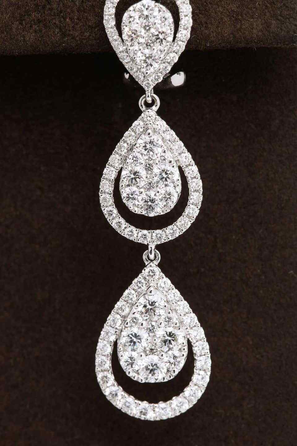 Diamond Dangle Drop Earrings