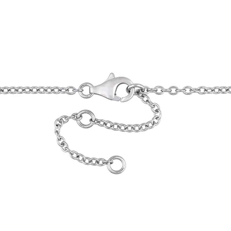Blue Topaz and White Sapphire Bar Necklace in Sterling Silver
