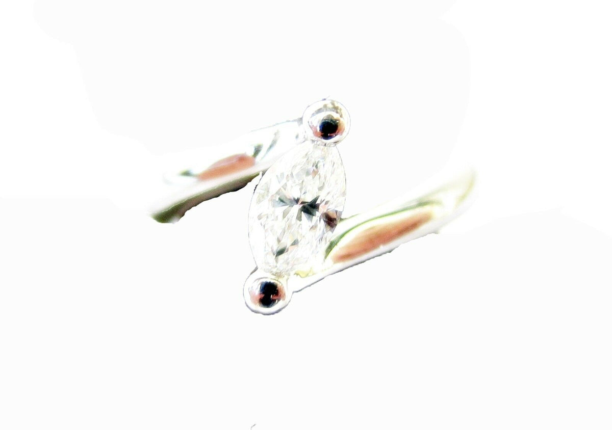 CERTIFIED HEAVY PLATINUM RING CENTER MARQUISE BRILLIANT .75 CT PLATINUM