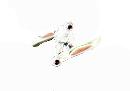CERTIFIED HEAVY PLATINUM RING CENTER MARQUISE BRILLIANT .75 CT PLATINUM