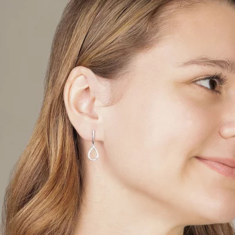 0.20 CT. T.W. Diamond Teardrop Dangle Earrings in 14K White Gold