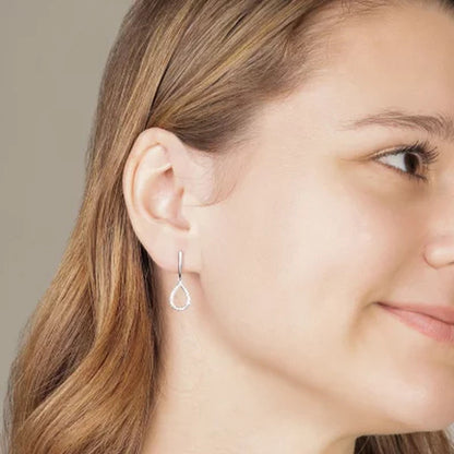 0.20 CT. T.W. Diamond Teardrop Dangle Earrings in 14K White Gold