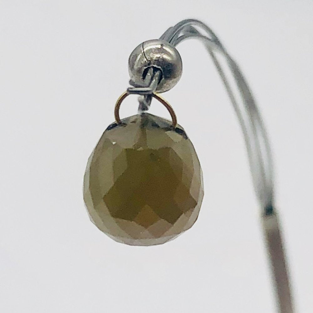 3.43Cts Bi-Color Diamond Briolette 18K Pendant | 8X7Mm |