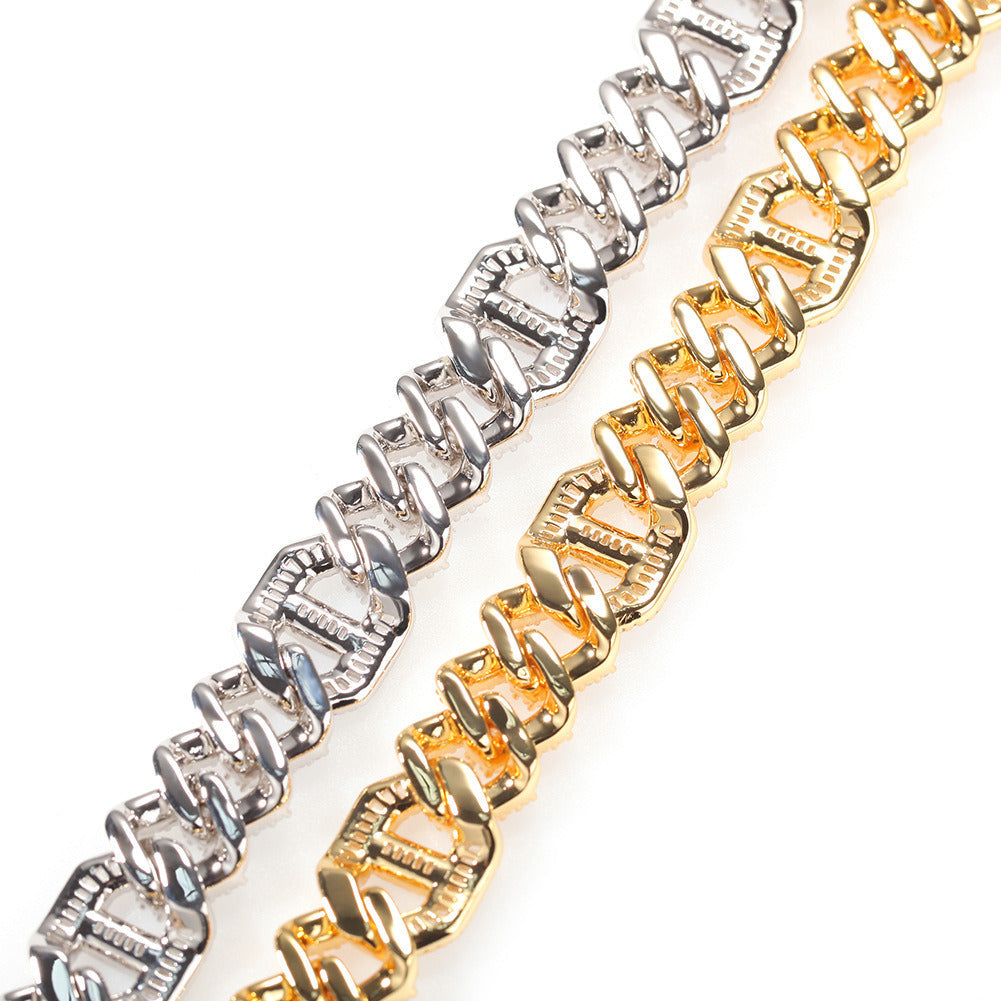 High Quality Full Diamond Men'S Hip Hop Necklace with Irregular Zircon