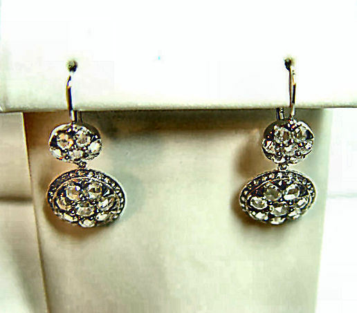 DIAMOND ROUND ROSE SHAPE EARRING