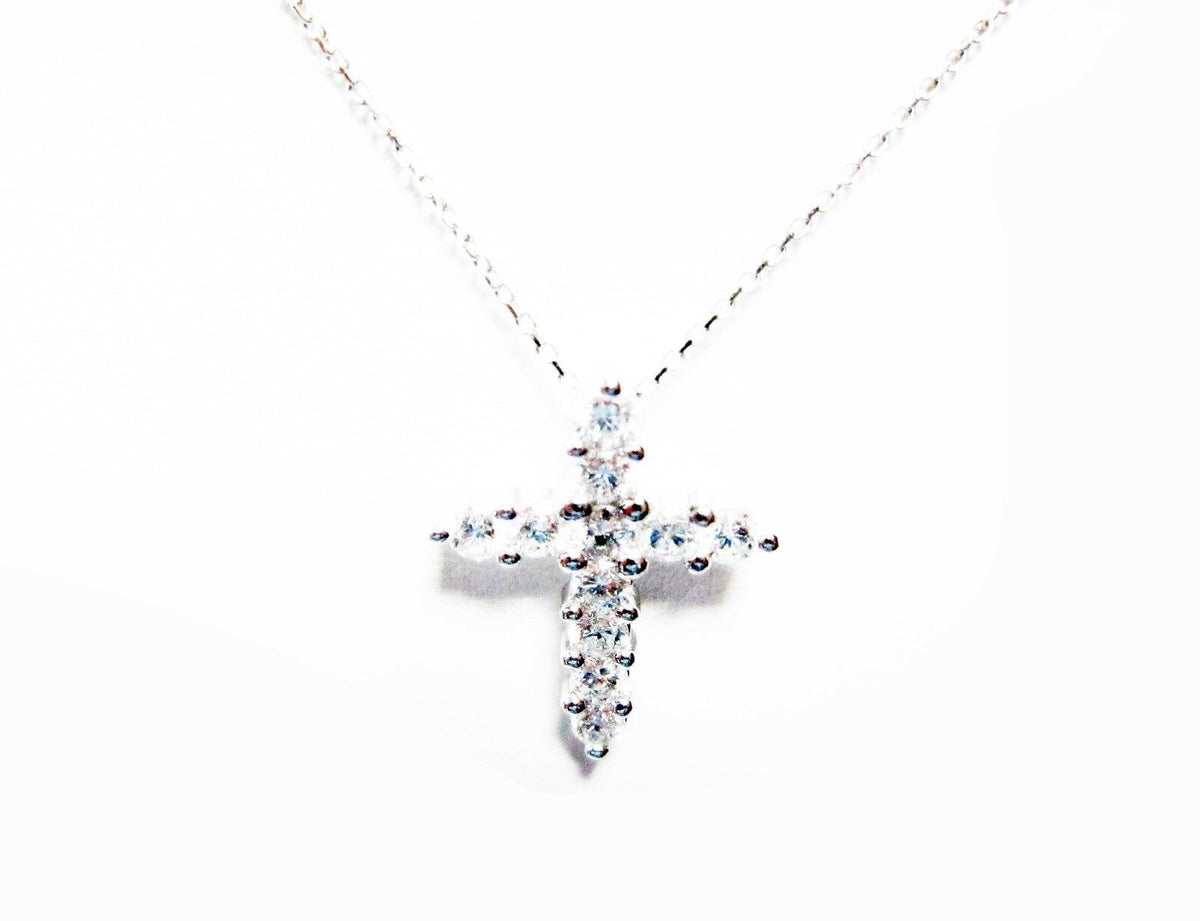 DIAMOND ELEVEN STONE SET PRONG SET CROSS PENDANT INCLUDED