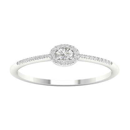 Imperial 1/5Ct TDW Diamond 10K White Gold round Diamond Halo Promise Ring (H-I,