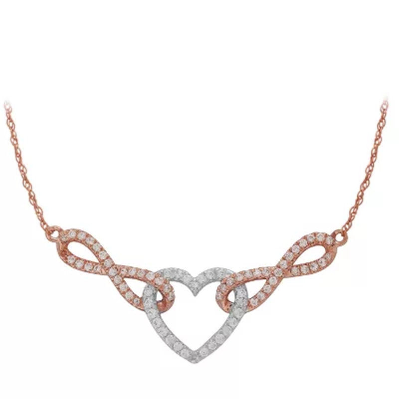 0.25 Ct. T.W. Diamond Heart Necklace in Sterling Silver (IGI Appraisal Value: $2