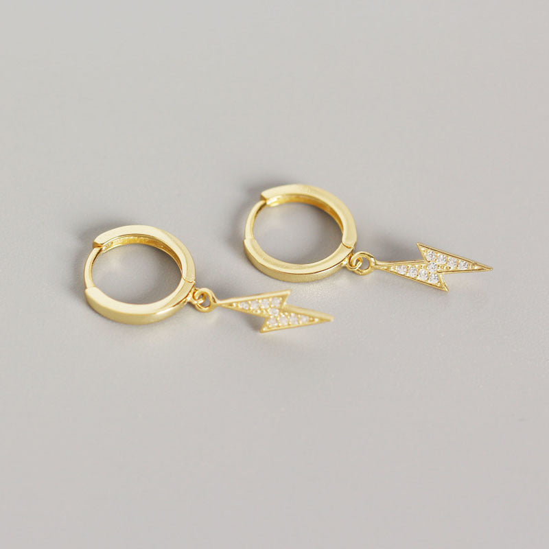 Silver Diamond Lightning Personalized All-Match Earrings
