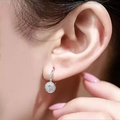Trendy 925 Sterling Silver Micro Pave Diamond Drop Earring for Women Romantic En
