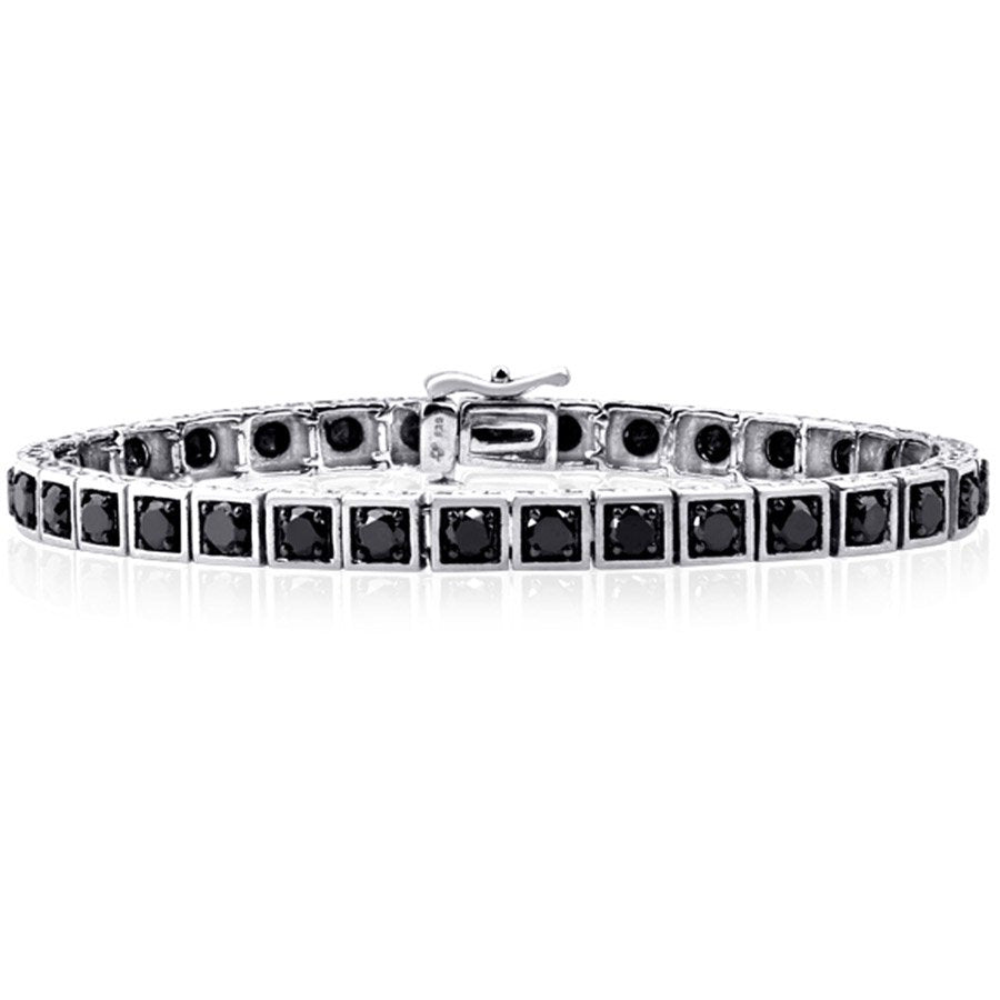 5.00 Carat T.W. Black Diamond Sterling Silver Bracelet