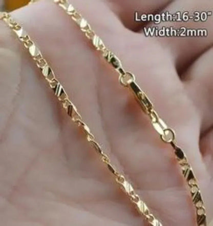 1Pc/3Pcs Men'S Women'S 16-30 Inch European Fashion Luxury Solid Chain Necklace B