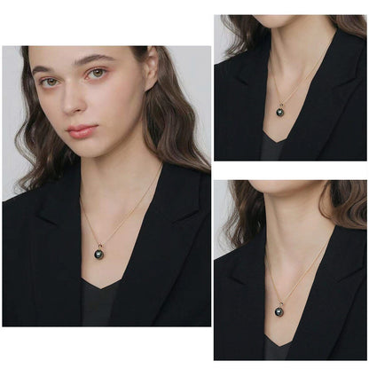 18K Yellow Gold Pendant AAA Quality 10-11Mm Genuine Tahitian South Sea Cultured