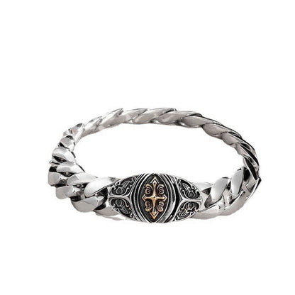 Men'S and Women'S Fashion Sterling Silver Cross Bracelet