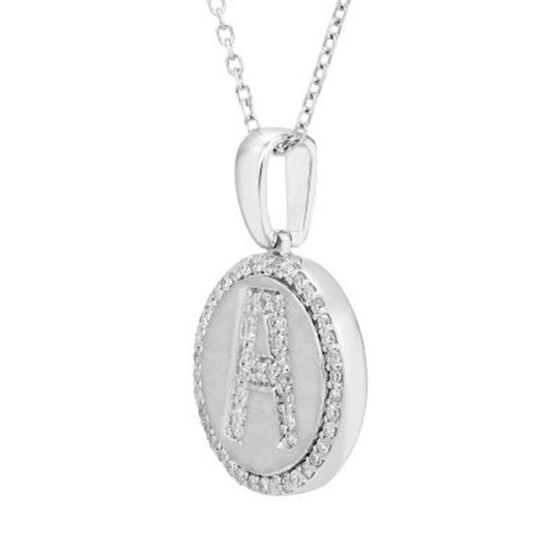 Sterling Silver and Diamond Initial Pendant