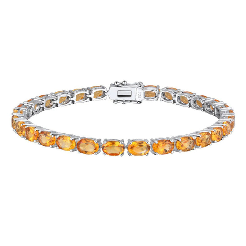 Pure 925 Sterling Silver Women'S Hand Bracelets Wholesale Natural Topaz Peridot