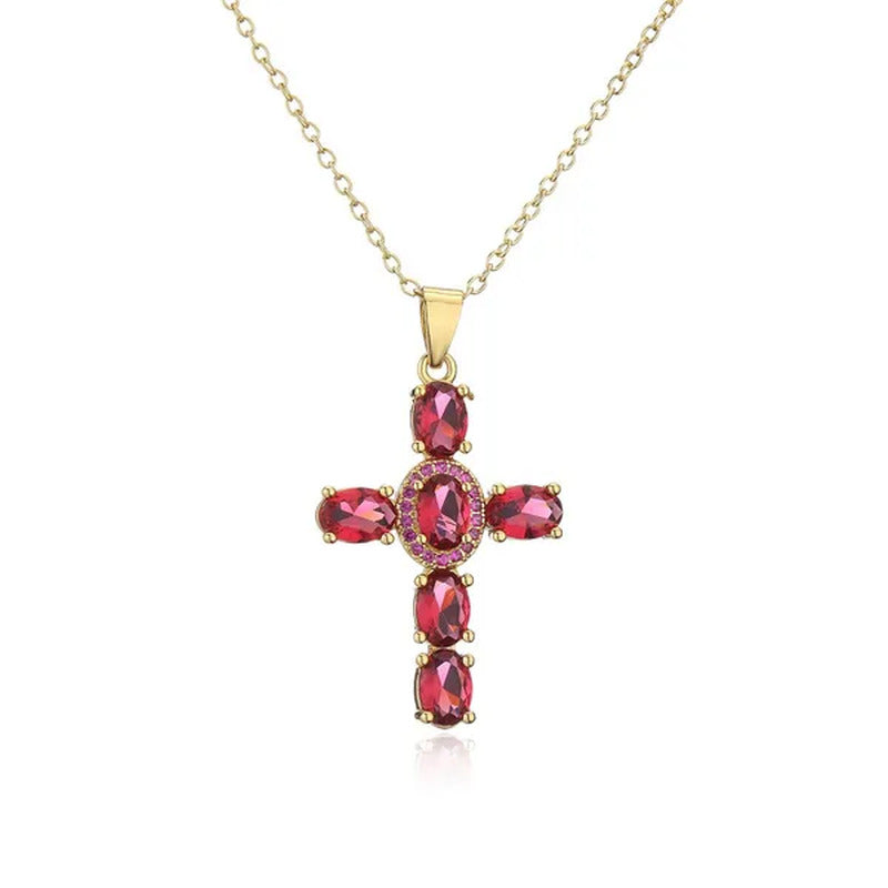 Fashion Jewelry Luxurious Temperament Gold-Plated Sapphire Emerald Ruby Topaz Am