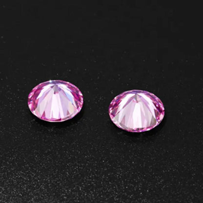 Top Pink Morsonite Naked Diamond Gem Vvs1 Excellent round Cut Cream Ring Finger