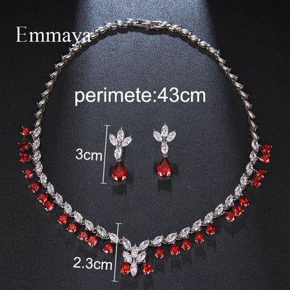 New Fashion Delicate Waterdrop-Shape Earring and Necklace for Women Three