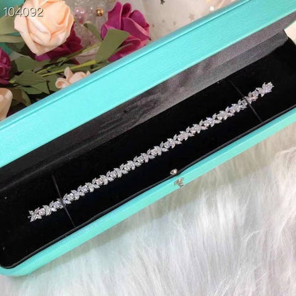 New S925 Sterling Silver Horse Eye Full Diamond Bracelet