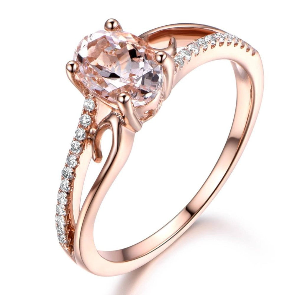 Antique 1.25 Carat Peach Pink Morganite and Diamond Engagement Ring with 18K Gol