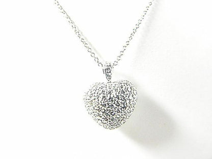 DIAMOND ROUND BR SHAPE PUFF HEART PENDANT INCLUDED 16 INCH CHAIN