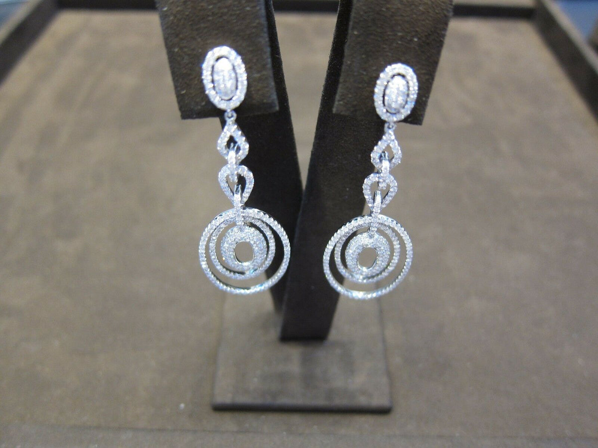 DIAMOND DANGLE EARRING PAVE STYLE EARRING DIAMOND HUGGIE DIAMOND EARRING