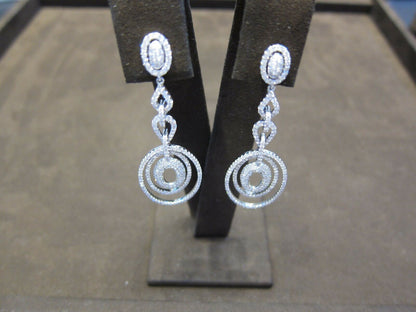 DIAMOND DANGLE EARRING PAVE STYLE EARRING DIAMOND HUGGIE DIAMOND EARRING