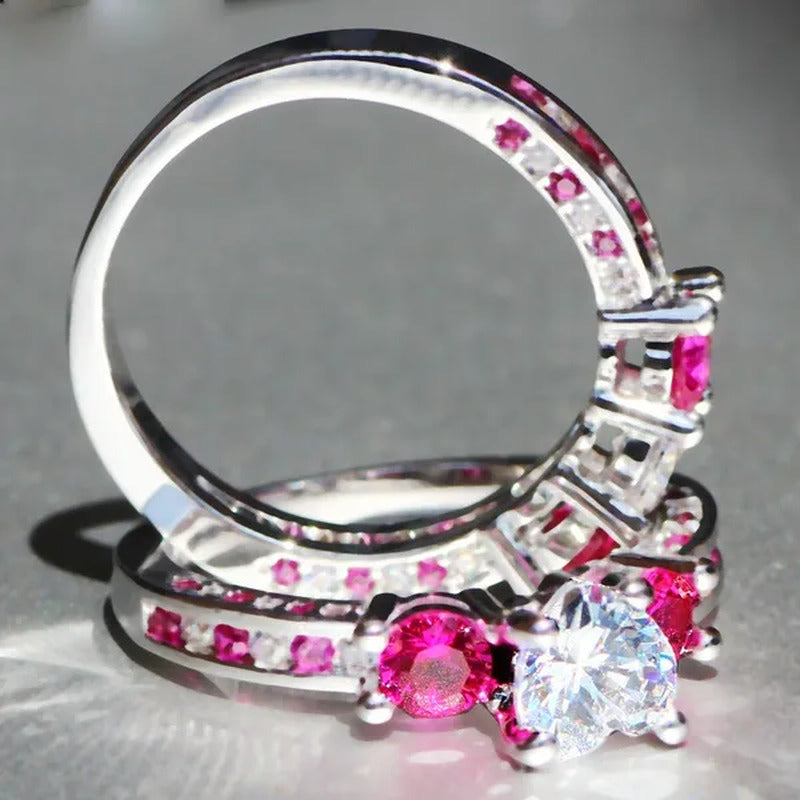 Luxury 925 Silver Crown Ruby Ring Natural Stone Birthstone Gemstones Engagement