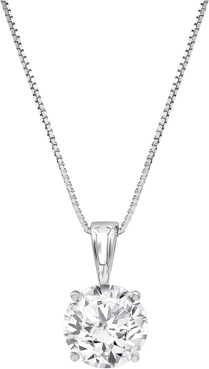 1/2-3.00 Carat Diamond, 14K White Gold 4 Prong Set Round-Cut Lab Grown Diamond S
